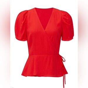 Greylin Vibrant Red Wrap Blouse